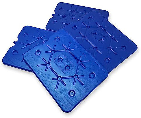 4er Set XXL Kühlakku 800 ml – Freezeboard 32 x 25 cm - Extra flaches Kühlelement für Kühlbox, Kühltasche & Eisbox - Kühlpad lebensmittelecht & wiederverwendbar - Kühlblock für Reisen & Camping