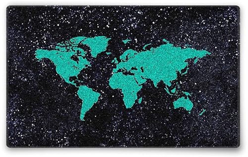 Silent Monsters Tapis de Souris S 24 x 20 cm, Petit Mouse Pad, Motif Monde Vert, Tapis de Souris en Tissu, antidérapant, Silencieux, Le Jeu vidéo, Bureau, Home Office, Lavable, Enroulable, Cousu