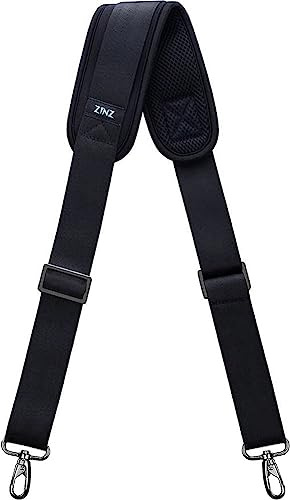 ZINZ 57 Correa de Hombro con Cojín Fijo Ultragrueso y Hebillas de Doble Equilibrio, Correa para el Hombro para Equipaje, Computadora, Cámara, Correas de Hombro Portatil (145cm, Negro)