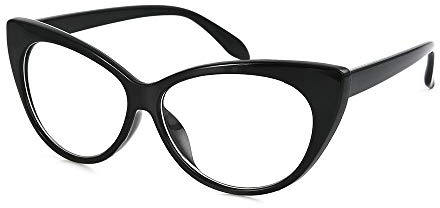Boolavard Vintage Oval Sonnenbrille Frauen Cateye Mod Style Kunststoffrahmen (Schwarz)