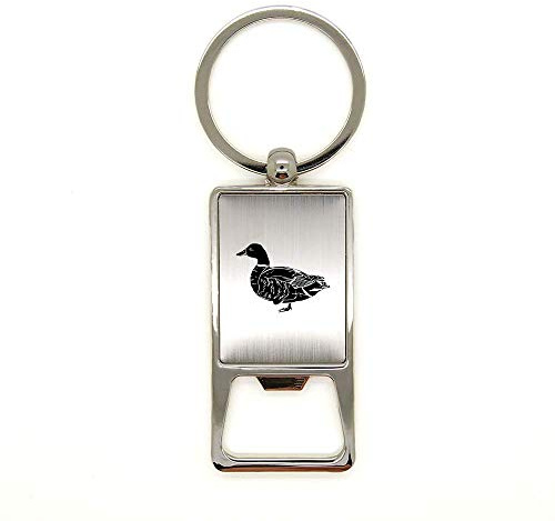 Porte clé en métal alu brossé Canard 2 décapsuleur gravure laser