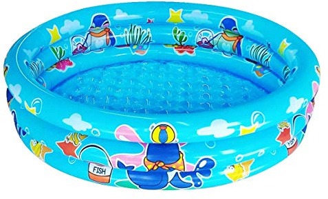 3 Rings Kiddie Pool for Toddler, 48”X12”，Kids Swimming Pool, Inflatable Baby Ball Pit Pool, Small Infant Pool (Blue)