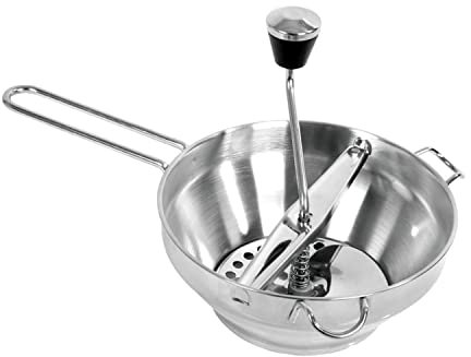 BURI Edelstahl-Passiermaschine 3 Siebscheiben Passiersieb Küchensieb Küchenmaschine