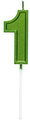 2.76 Inches Large Number Candles Birthday Candles Cake Numeral Candles Topper Decoration for Birthday Celebration Reunions Anniversary Party Supplies (Green Number 1)