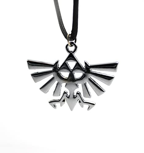 CosplayStudio Zelda - Collar con el escudo real | Cadena con colgante Hyrule, plata