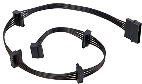 YieJoya 4pin IDE Molex auf 15 Pin SATA Stromversorgungskabel, große 4Pin männlich auf 5 x 15 Pin SATA weiblich Festplatten Strom Splitter Adapter Kabel für DIY PC Sever …
