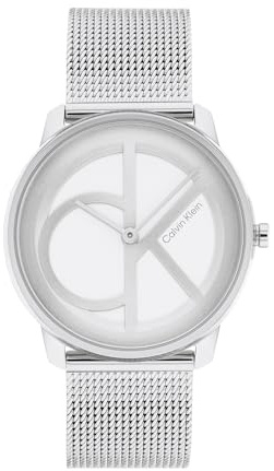 Calvin Klein Orologio Analogico al Quarzo Per Uomo e Donna Collezione ICONIC MESH - 35MM con Cinturino in Maglia Metallica in Acciaio Inossidabile Argentato - 25200032