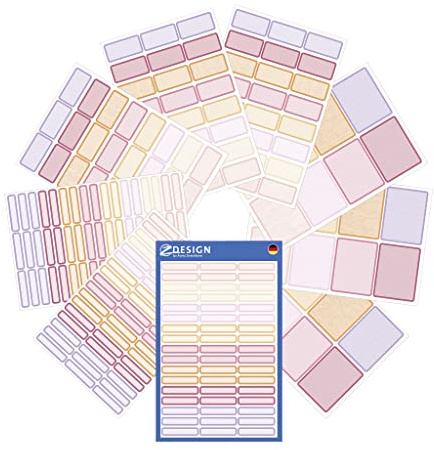AVERY Zweckform Set Namensaufkleber Kinder 249 Stück (bunte Klebeetiketten für Schule, Boxen, Bücher, Stiftetiketten & Co., verschiedene Formate, wasserfest, beschriftbar, selbstklebend) Art. 51031