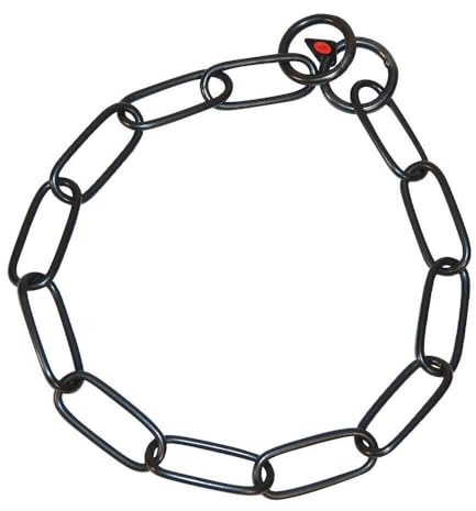 HS Sprenger Grundlegende Halsbänder für Hunde, langes Halsband - Edelstahl schwarz