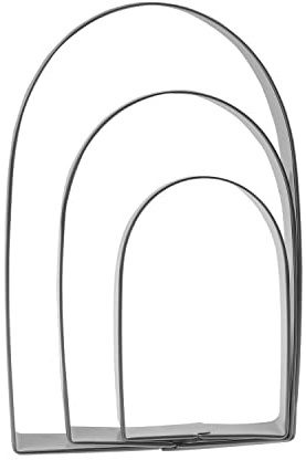 Set di formine per biscotti ad arco da 12,7 cm, 10,2 cm, 3 pezzi, in acciaio INOX