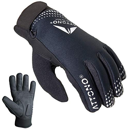 ATTONO Fahrradhandschuhe Winter Fahrrad Mountainbike Handschuhe mit wasserdichter Membrane und Touchscreen-Funktion