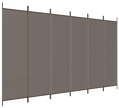 vidaXL Biombo Divisor de 6 Paneles Separador Decoración Habitación Dormitorio Oficina Pantalla Privacidad Pared Plegable de Tela Gris Antracita