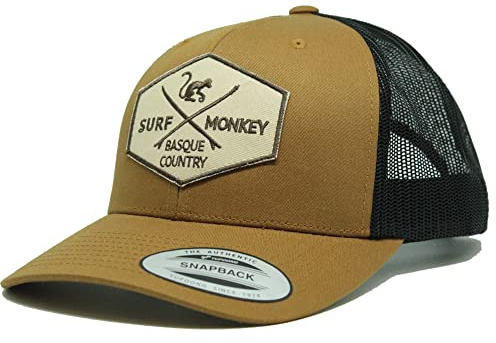 SURF MONKEY Trucker-Kappe 6P, gebogenes Visier, verstellbare Snapback-Kappe, niedriges Profil