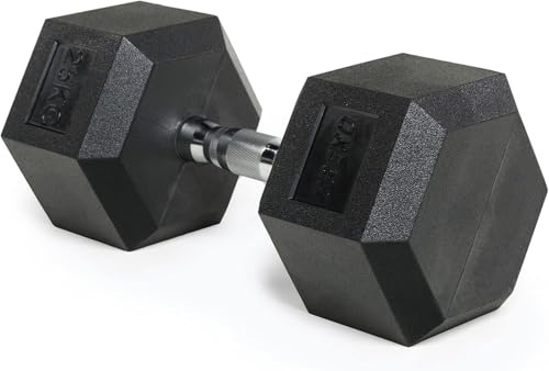 XTREXO Hexagon Hanteln 2,5 kg – 35 kg, Ergonomischer Verchromter Griff, Gummierte Gusseisen Kurzhantel, Fitnessgerät für Zuhause, Geeignet für Männer und Frauen