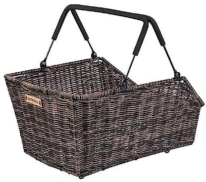 Basil Rear Basket Cento Rattan Look Suitable for MIK, RT, I-Rack/Carrymore Plates (Nicht inkl.) Copriselle, Unisex Erwachsene, Schwarz, Einheitsgröße