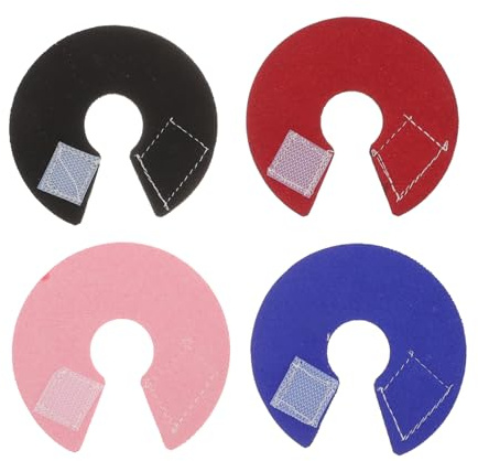 FRCOLOR 4 Stück Papageien Halsband Wiederherstellungshalsband aus Polar Fleece Multifunktionaler Vogelschutz zur Wundheilung und Kratzschutz für Haustiere bei Genesung Zufällige Farbe