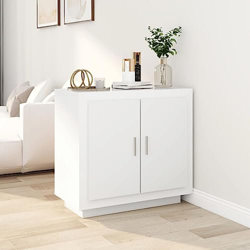 HETFTJN Sideboard, Eckschrank Besenschrank Tv Schrank Vorratsschrank Geeignet für Wohnzimmer Küchenzeile Schlafzimmer Flur Weiß 80x40x75 cm Holzwerkstoff