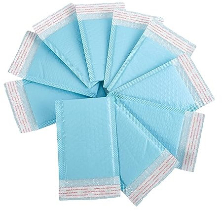 Luftpolsterumschläge, Verpackungsbeutel, Luftpolsterfolie, hellblau, 10 Stück, gepolsterte Versandumschläge, selbstklebende Versandtaschen for kleine Unternehmen, Poly-Luftpolstertaschen-Verpackung