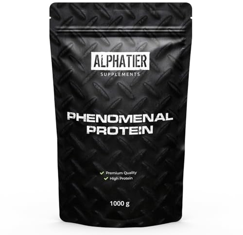 Alphatier Protein Powder Lemon Cheesecake 1000 g - Polvo con 79% de Proteína - Tarta de Queso Limón - Mezcla con Aislado de Proteína de Soja sin Azúcar