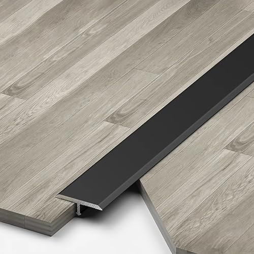 Raouoae Übergangsprofil Ausgleichsprofil Boden/Tür T-Profil Bodenleiste 3 Stück 90cm Wasserdicht Boden Abdeckleiste Für Fliesen Laminat/Parkett(Schwarz,Breite 10 mm)