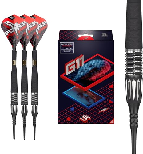 Target Darts Phil Taylor Gen 11 Power 9-Five Softdarts 95% Tungsten Raw Power G11 18g/20g Generation 11 Spieler Edition Pixel Tip Dart Set für E-Dart Dartpfeile mit Kunststoffspitze