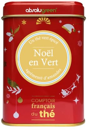 Thé de Noël en Boite Métal - Comptoir Français du Thé - Maison Française - Thé en vrac (Noël en Vert)