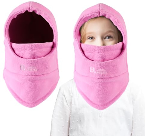 AYPOW Pasamontañas Térmico de Invierno Niños, Multifuncional Prueba de Viento Ajustable Máscara De Esquí Ciclismo, Sombreros Gorro Forro Polar Cálido, Calentador de Cuello, Mascarilla para Niños Niñas