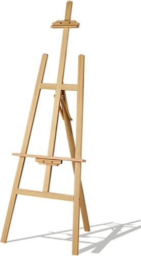 PUFAHAU Cavalletto da Pittura per Adulti, cavalletto da Studio Professionale in Legno con Struttura a A e treppiede per Esposizione di Poster e cartelloni per Matrimoni(A-150CM)