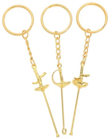 GLEAVI 3stücke Metall-fecht-schlüsselanhänger Tragbar Für Rucksack Und Tasche Als Dekoration Und Andenken Kreativ Für Sportfans Geburtstagsgeschenke Und Sammler