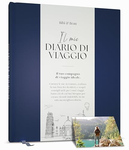 Reisetagebuch & Adventure-Notizbuch - Scrapbook für bis zu 16 Reisen (blau)