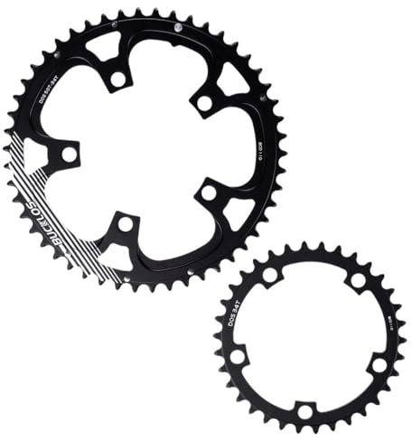 TANGSIYANG Kettenblatt 110BCD Rennrad Kettenblatt 50-34T 52-36T 53-39T 5 Bolzen Kettenblatt Aluminium Legierung doppel Geschwindigkeit Kette Rad Fahrrad Teile(50-34T)