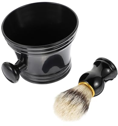 KAILIKETIY 2 pezzi Rasatura con Spazzola Morbida e Ciotola per Sapone Aumenta per Rasatura Confortevole Adatto Tutti i Tipi