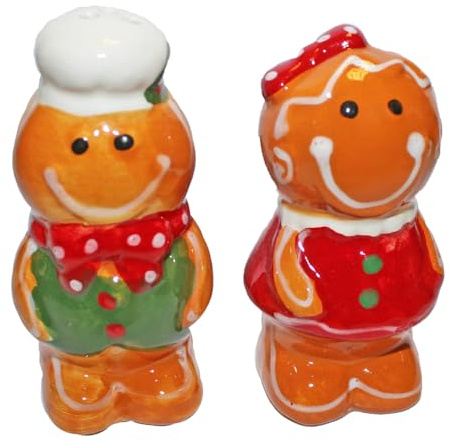 Christmas Salt and Pepper Set Novelty Cruet Set - Gingerbread Couple 3938