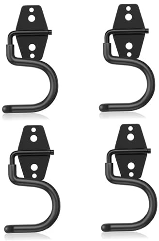 Joygoodta 4Pcs Broom Holder Wall Mount, Heavy Duty S-Type Metal Hanger for Mops, Garden & Cleaning Tools Organization