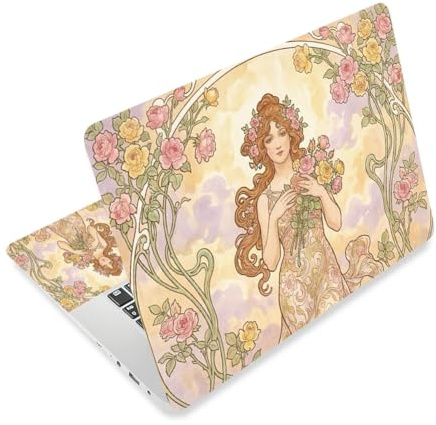 TNKBREEZE 3 pegatinas para la piel del ordenador portátil Mucha Tema Laptop Calcomanías PVC Ordenador Portátil Protector Piel Pegatinas para Oficina Trabajo Estudio Flores de Verano