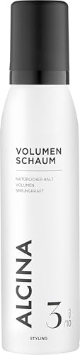 ALCINA Volumen Schaum Aerosol | 1 x 150 ml | Schaumfestiger für natürliche Sprungkraft & sichtbar mehr Volumen | Elastischer Halt ohne zu beschweren | Schöner Schwung nach dem Föhnen | Mit Panthenol