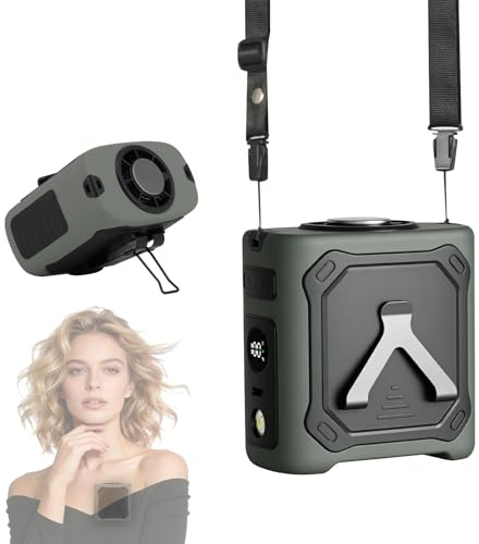 YueLi 8000mAh Waist Clip Fan Wearable Portable Personal for Body Cooling,13000 RPM Personal Air Cooler With 100 Levels (Green)