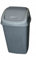 Chabrias Ltd Grey Swing Bin 25 Litre Waste Rubbish Recycling Bin - Flip Top Dustbin for Home, Kitchen, and Office