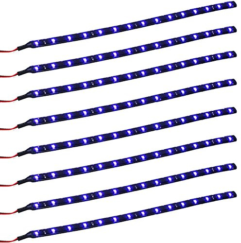 E Support™ 8 PC 30cm 15 LED SMD impermeable azul tira de la luz de la parrilla bajos de los automóviles barra flexible