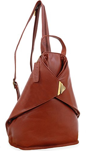 VISCONTI - Women's Leather Anti Theft Backpack - Medium Rucksack With Adjustable Shoulder Straps - Multiple Pockets - 18258 Brooke - Brown