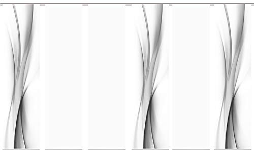 wohnfuehlidee 6er-Set Flächenvorhang, Deko Blickdicht, UFA, Höhe 245 cm, 3X Dessin / 2X Uni Blickdicht / 1x Uni transparent, Fb. grau/weiß