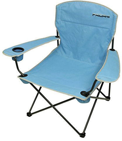 Fridani Campingstuhl FCB 90 Klappstuhl Blau Gartenstuhl mit Armlehnen & Getränkehalter Angelstuhl