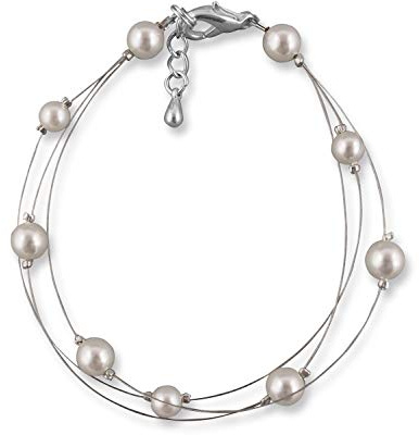 Rivelle Damen Perlenarmband creme 925 Silber 19 cm