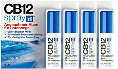 CB12 Mouth Spray Instant - Refreshing Oral Care Solution, 15ml (Pack of 4)