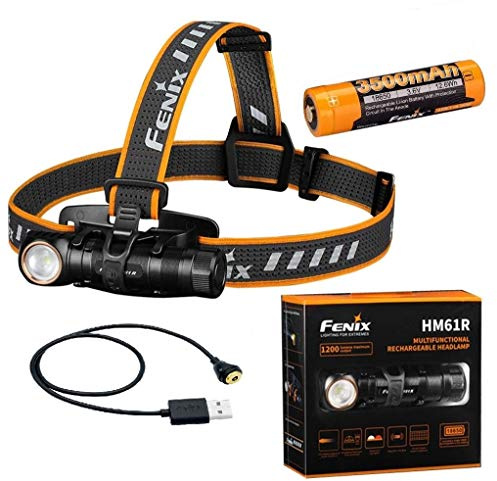 FENIX Linterna LED recargable HM61R de 1200 lúmenes - 2 en 1 de mano y faro - Para uso industrial, al aire libre, camping, pesca y uso diario