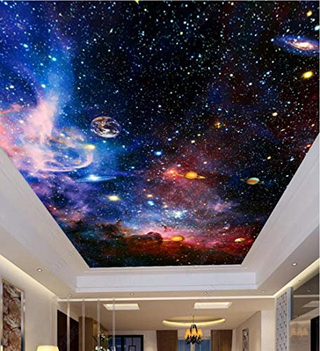 Fototapete 3D Decke Universum Sternenhimmel Weltraum - Vlies Tapete - Moderne Wanddeko - Design Tapete - Wandtapete - Wand Dekoration - 350x256CM-XXL
