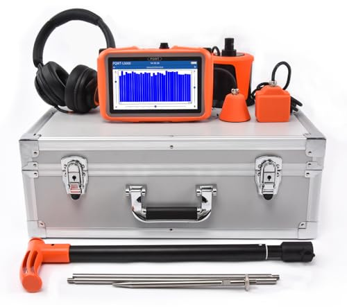 PQWT L5000 Detector de Fugas de Agua Subterráneas Multisensor 5 Metros Profundidad con Sensores Medio Vertical Horizontal para Pared Interior Exterior Pantalla Táctil Profesional