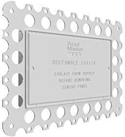 BeadMaster Rectangle Socket Cover (Pack of 10) Double Gang for Metal Back Box, Perfect Finish Protective Panel, White