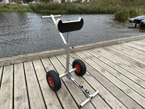 Launchingwheels.com Transportwagen für Außenborder Trolley Bootsmotor, Außenbordmotor Trolley 20PS