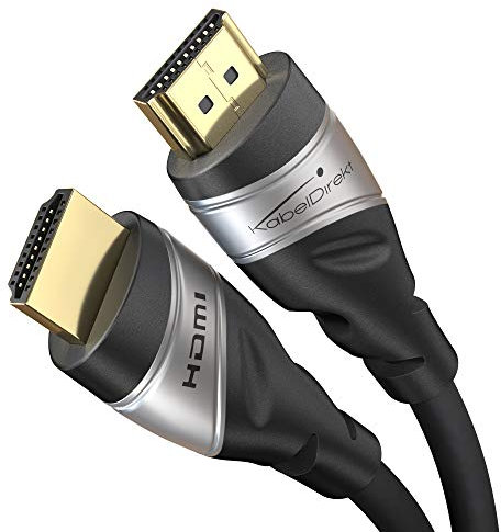 KabelDirekt – Câble HDMI 10K & 8K, HDMI 2.1b – Certifié, Développé en Allemagne – 3 m (Câble HDMI 2.1 Ultra High Speed, pour PC et consoles comme PS5 et Xbox, moniteur et TV – argenté/noir)